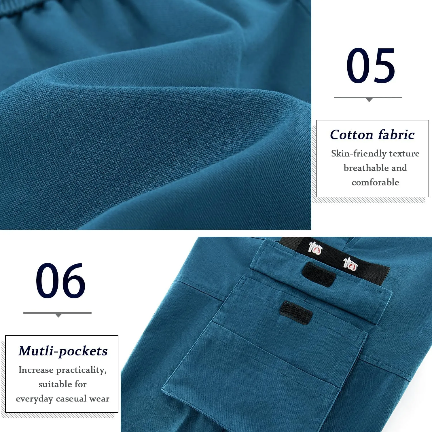 APTRO Men's Cargo Shorts Elastic Waistband Drawstring Summer Casual Cotton Big & Tall Relaxed Fit Work Shorts