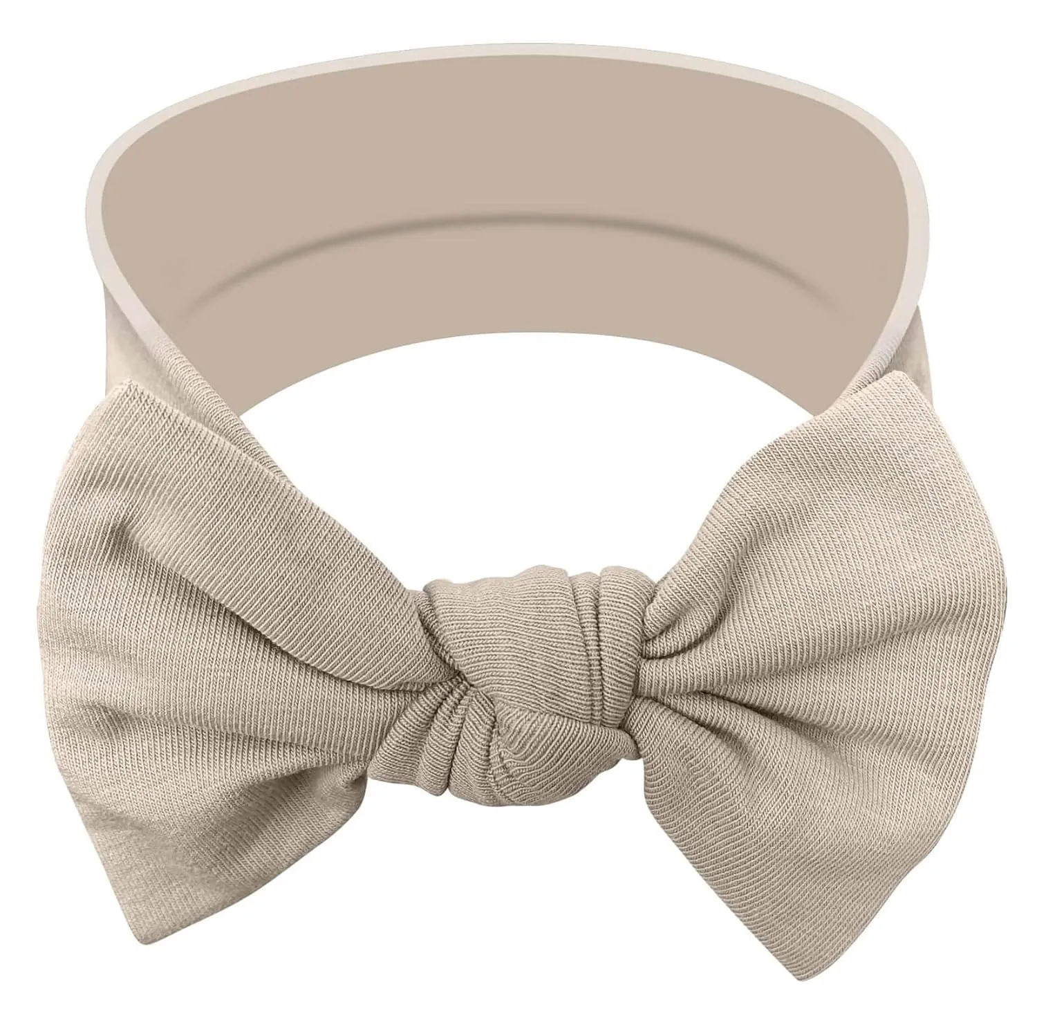 Baby Girl Headbands-Infant,Toddler Cotton Handmade Hairbands with Bows Child Hair Accessories (Beige)