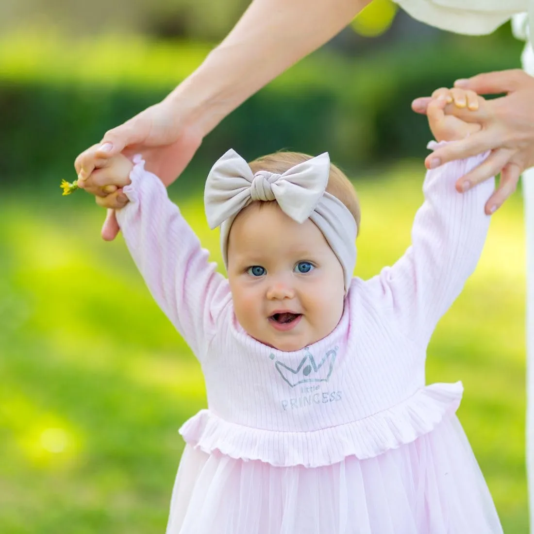 Baby Girl Headbands-Infant,Toddler Cotton Handmade Hairbands with Bows Child Hair Accessories (Beige)