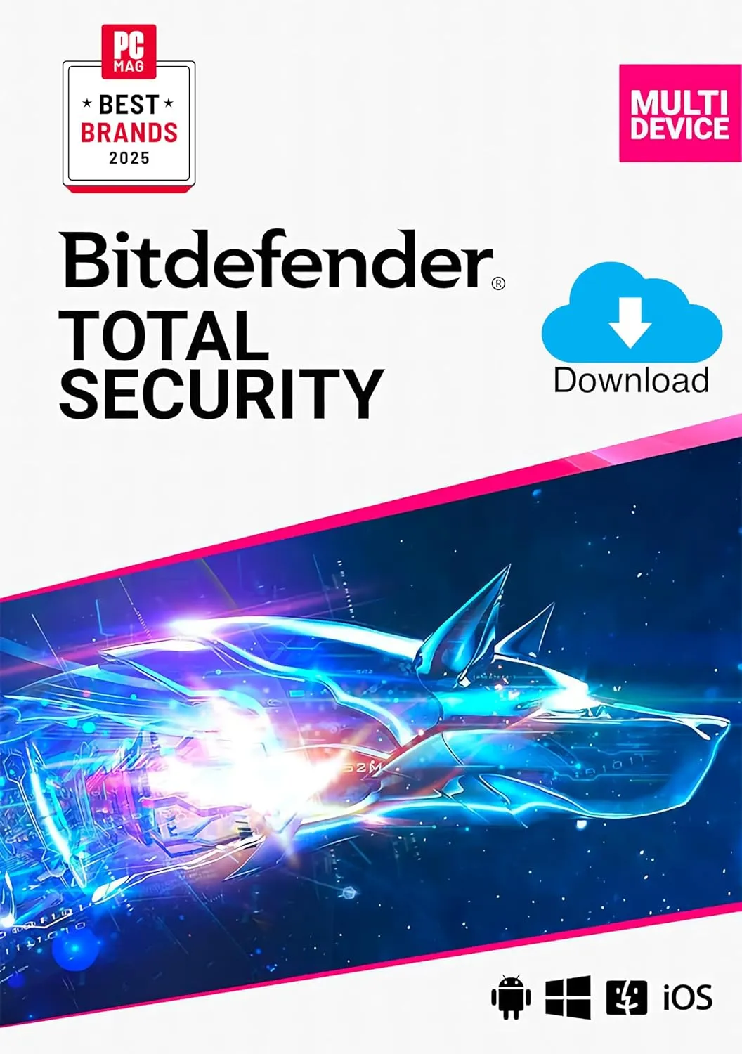 Bitdefender Total Security - 5 Devices | 1 year Subscription | PC/Mac | Activation Code by email