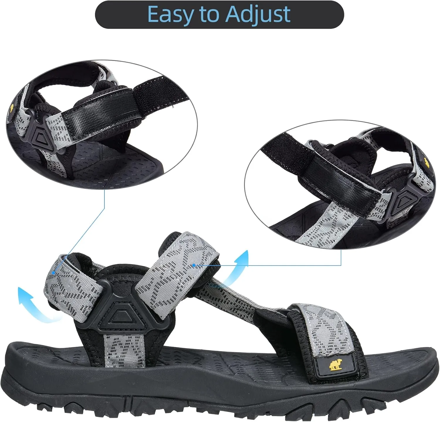 CAMELSPORTS Men??s Sandals Hiking Athletic Sandals Non-slip Water Sandals Comfortable Sport Sandals Open Toe Casual Beach Sandals