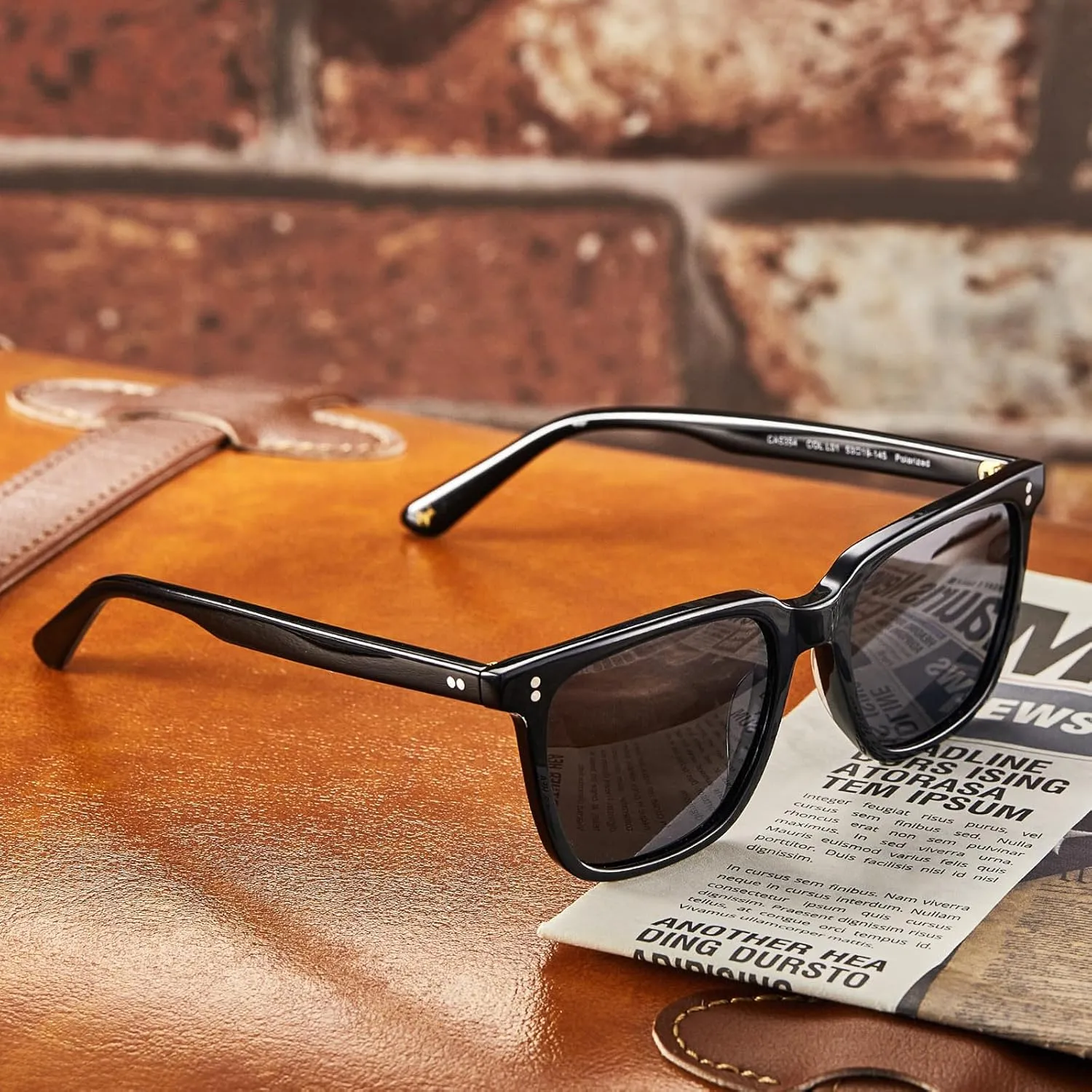CARFIA Acetate Polarized Sunglasses for Men UV400 Protection Classic Retro Square Shades Driving Glasses