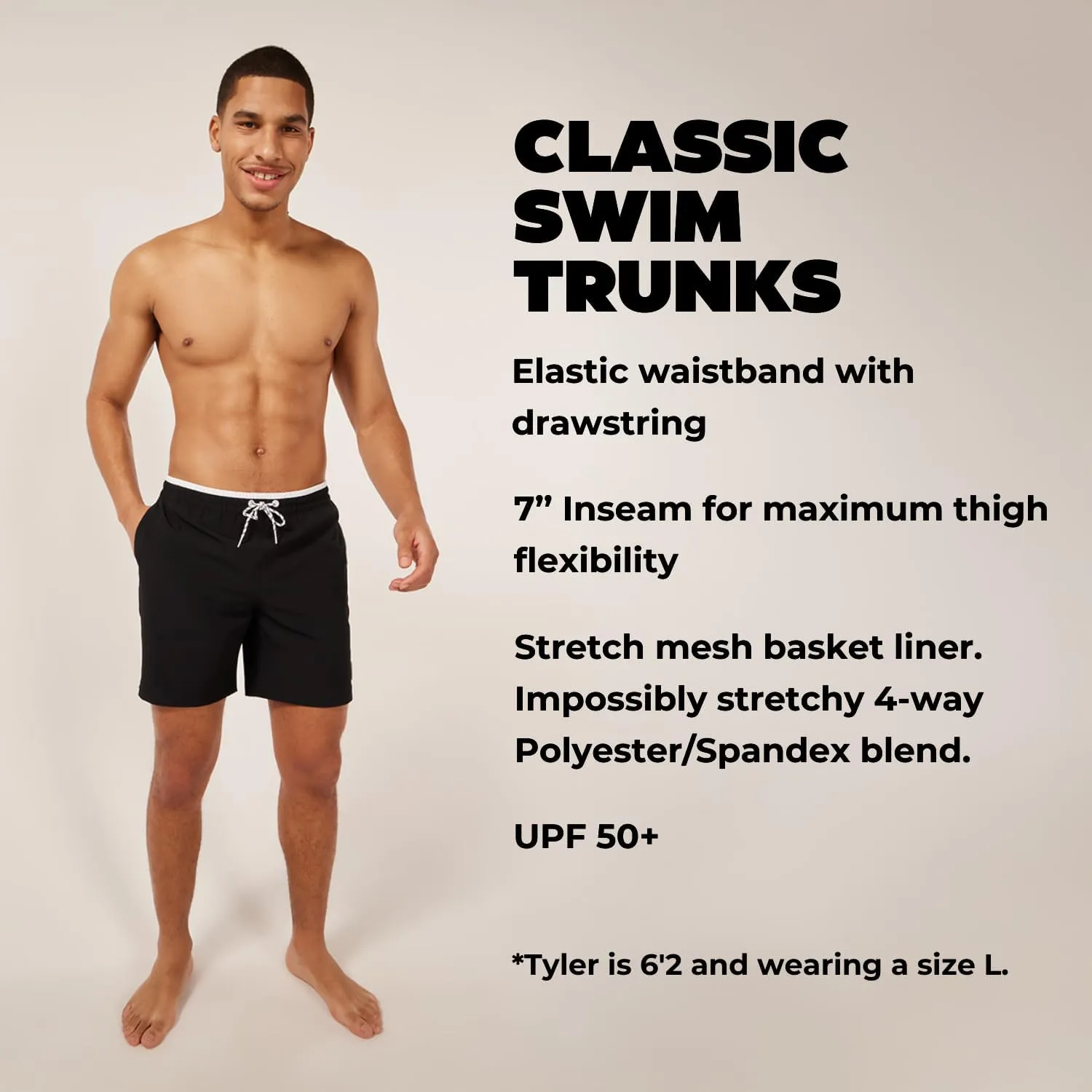 Chubbies Mens Swim Trunks ?C Mens Swim Shorts with 4-Way Stretch, 7?? Beach Shorts with Elastic Waist, Mesh Lining, UPF 50 
