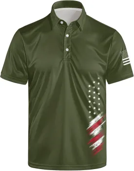 Golf Polos for Men Funny Moisture Wicking Golf Shirts Performance Quick-Dry Polo Shirts Short Sleeve
