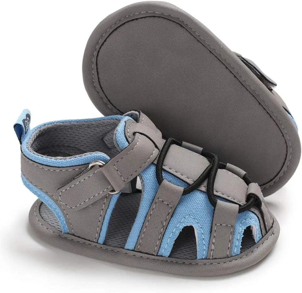 HsdsBebe Infant Baby Boys Girls Summer Beach Sandals Breathable Athletic Anti-slip Soft Sole Newborn First Walker Crib Shoes