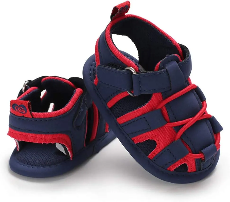 HsdsBebe Infant Baby Boys Girls Summer Beach Sandals Breathable Athletic Anti-slip Soft Sole Newborn First Walker Crib Shoes