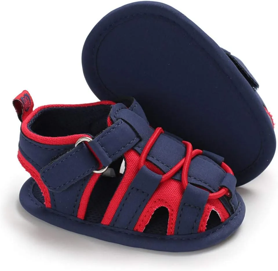 HsdsBebe Infant Baby Boys Girls Summer Beach Sandals Breathable Athletic Anti-slip Soft Sole Newborn First Walker Crib Shoes