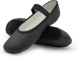 Kids Leather Ballet Shoes, Elastic Casing, Full Sole Slipper, Bella - SD69s