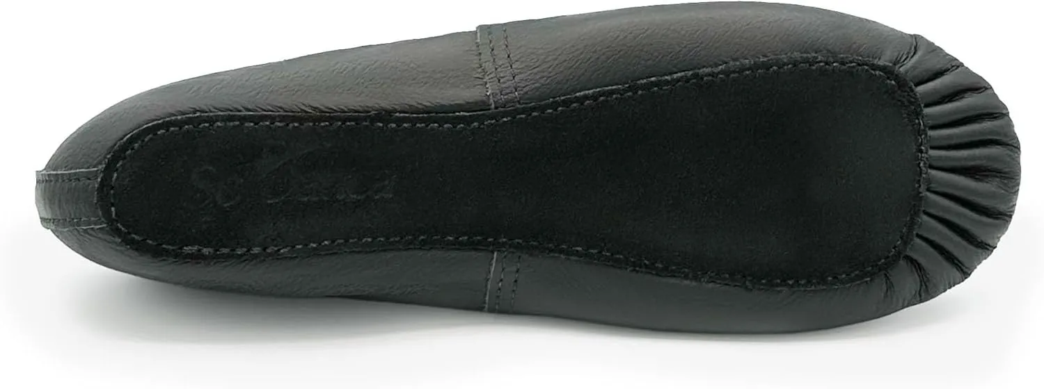 Kids Leather Ballet Shoes, Elastic Casing, Full Sole Slipper, Bella - SD69s
