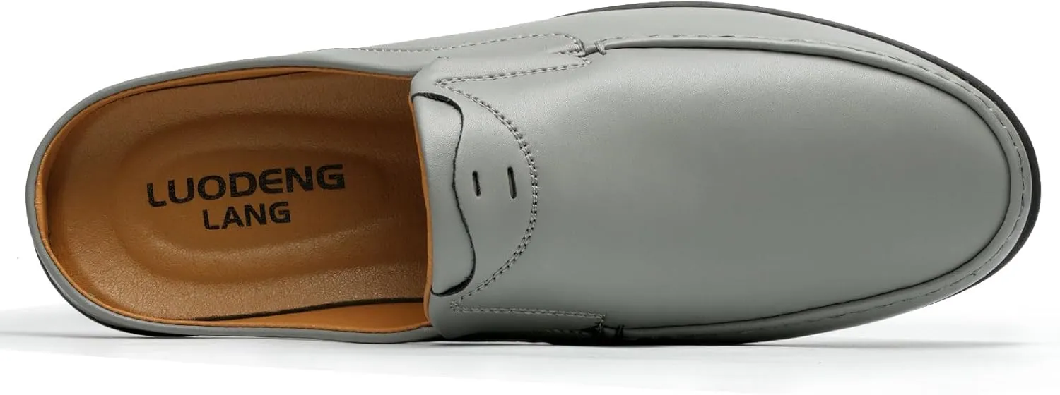 Men??s Slip-On Loafers Handmade Leather Slippers Breathable Comfortable Soft Hand Stitched no-heel Casual Shoes For Men