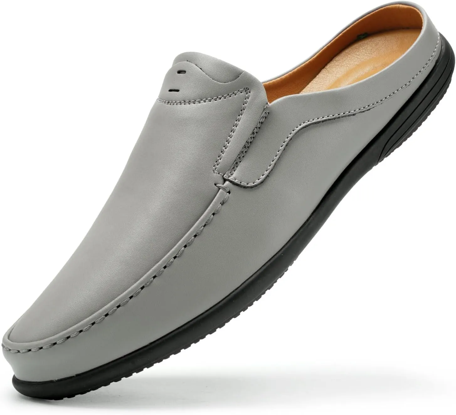 Men??s Slip-On Loafers Handmade Leather Slippers Breathable Comfortable Soft Hand Stitched no-heel Casual Shoes For Men