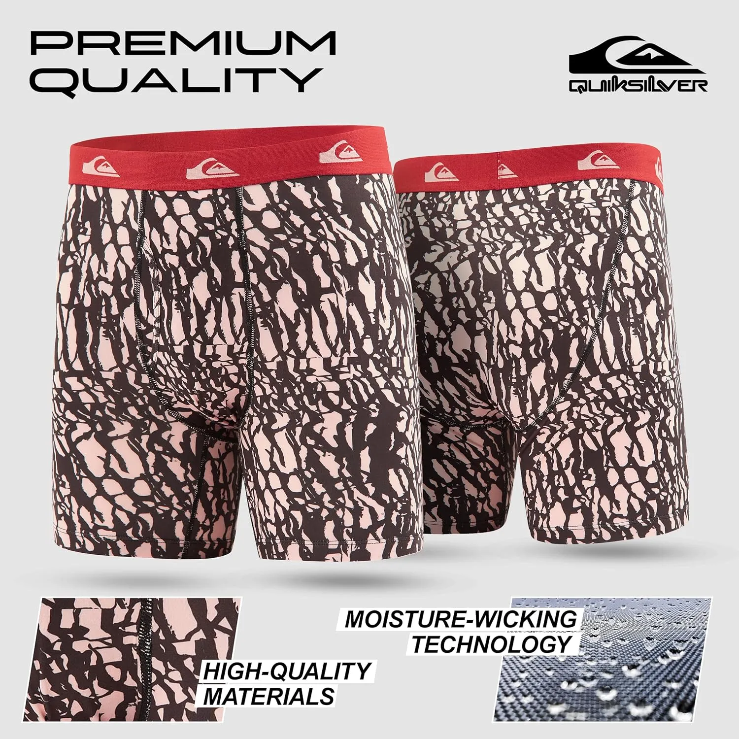 Quiksilver Mens Underwear 4 Pack Boxers for Men Supersoft Brushed Polyester Mens Boxer Briefs