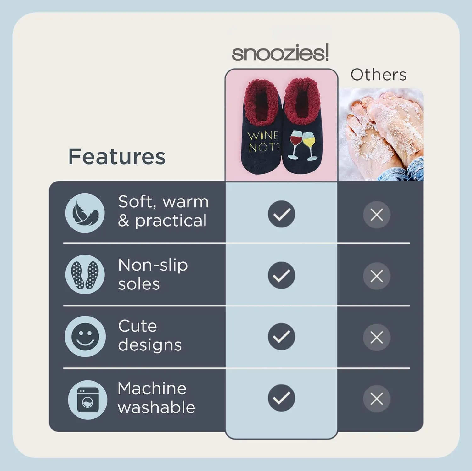 Snoozies Pairables Sherpa-lined Slipper Socks - Fuzzy and Cute Slippers for Women with Non-Slip Sole - Ladies Warm Slippers