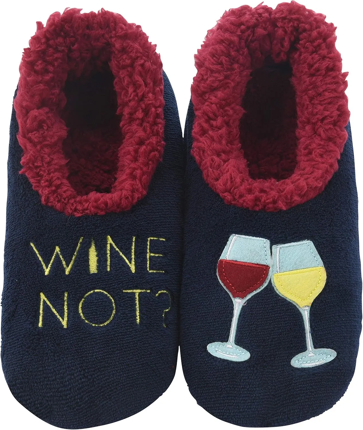 Snoozies Pairables Sherpa-lined Slipper Socks - Fuzzy and Cute Slippers for Women with Non-Slip Sole - Ladies Warm Slippers