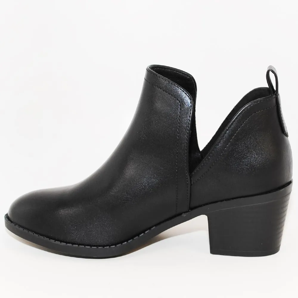 TRENDSUP Ankle Boots for Women Chelsea Square Toe Chunky Low Heel Booties Comfortable Slip on Short Boots